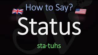 How to Pronounce Status American  British English Pronunciation [upl. by Esinaj]