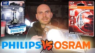 Philips RacingVision vs Osram NightBreaker Laser  Endurance amp Brightness Test [upl. by Rahman583]