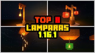 TOP 8 LAMPARAS de DECORACIONES para TU CASA DE MINECRAFT 1161  SrBaiteos [upl. by Sansbury68]