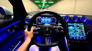 2022 Mercedes C Class AMG  NIGHT Drive C220d FULL Review Interior Exterior [upl. by Mclain467]