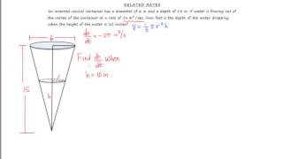 MathCamp321 Calculus  Related Rates Cones [upl. by Schlessinger]