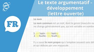 Allô prof  Texte argumentatif  développement lettre ouverte [upl. by Portie]