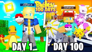 I SPENT 100 DAYS in MINECRAFT PIXELMON Here’s What Happened [upl. by Ahseya]