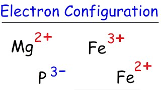 Electron Configuration of Ions  Mg2 P3 Fe2 Fe3 [upl. by Weylin29]