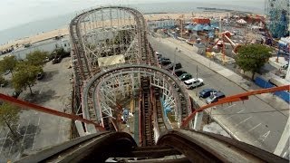 Coney Island Cyclone Roller Coaster POV Front Seat New York City [upl. by Alan]