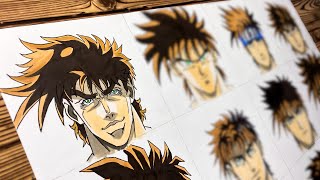 Drawing JOSEPH JOESTAR in 12 Different Anime Styles [upl. by Rudolfo]