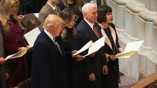 Trump attends national prayer service [upl. by Leber]