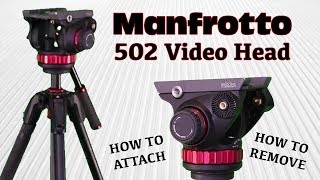 Manfrotto Fluid Tripod Head 502AH  How To Remove  How To Install [upl. by Uhn]