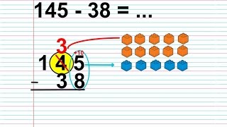 Apprendre à poser une soustraction avec une retenue [upl. by Gertie]