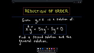 ❖ Reduction of Order Basic Example in Differential Equations ❖ [upl. by Raseta311]