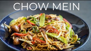 Vegetable Chow Mein Recipe  EASY Chinese vegan Noodles dinner idea [upl. by Alyahsat]