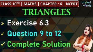 Class 10th Maths  Exercise 63 Q9 to Q12  Chapter 6  Triangles  NCERT [upl. by Kelwin]