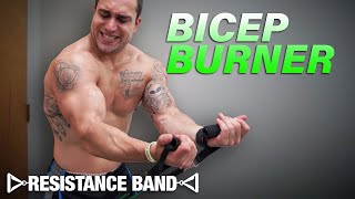 Resistance Band Bicep Workout At Home to Get Ripped [upl. by Templa715]