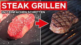 Steak Grillen Das perfekte Steak in 7 einfachen Schritten auf dem Gasgrill zubereiten [upl. by Wyatt273]