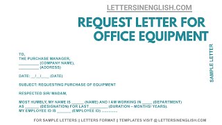 Requisition Letter For Office Equipment – Sample Request Letter Format [upl. by Mur]