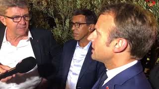 Rencontre entre Emmanuel Macron et JeanLuc Mélenchon sur le Vieux Port de Marseille [upl. by Hesketh880]