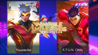 Chou STUN VS Thunderfist Skin Comparison  Mobile Legends Bang Bang [upl. by Kempe31]