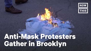 AntiMask Protesters Burn Face Masks in New York  NowThis [upl. by Pomcroy]