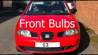 Seat Ibiza Front Lights How To Change Bulbs DIY 6L 20022008 [upl. by Ydisahc]