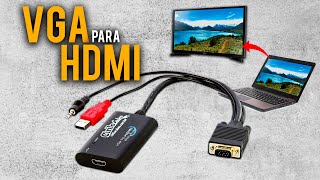 Conversor VGA para HDMI  Funciona mesmo Assista o review [upl. by Asiulairam]