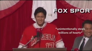 AL MVP Shohei Ohtani speaking english for 2 mins straight and one word of spanish [upl. by Cire573]