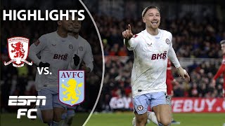 Middlesbrough vs Aston Villa  FA Cup Highlights  ESPN FC [upl. by Attelliw624]