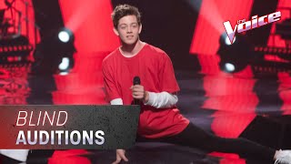 The Blind Auditions Sebastian Coe Sings ‘Sucker’  The Voice Australia 2020 [upl. by Ahsirek]