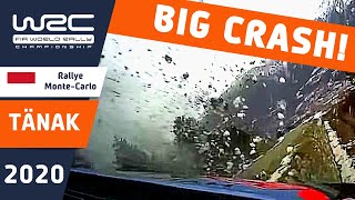 TÄNAK onboard CRASH Rallye MonteCarlo 2020 Huge Rally Crash [upl. by Gian]