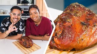 How To Bake A HoneyThyme Glazed Ham  Foodie Nation [upl. by Joanie938]