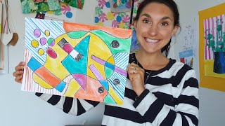 How to paint Abstract Art like Wassily Kandinsky for Kids [upl. by Hajidak282]