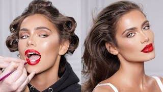 10 Minute Glam Red Glossy Lip  PAINTEDBYSPENCER [upl. by Cosette]