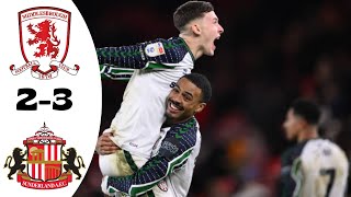 Middlesbrough 23 Sunderland Highlights  Championship 2025 [upl. by Ehcrop]