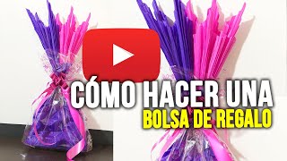 DIY BOLSA DE REGALO CON PAPEL SEDA O CHINA Y CELOFAN [upl. by Delanie347]