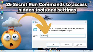 26 Secret Run Commands to Access Hidden Tools and Settings in Windows 1011 [upl. by Nai]