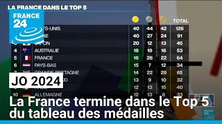 JO 2024  la France termine dans le Top 5 du tableau des médailles • FRANCE 24 [upl. by Yramanna]