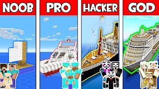 Minecraft  NOOB vs PRO vs HACKER vs GOD  FAMILY BOAT in Minecraft  Animation [upl. by Lobell]