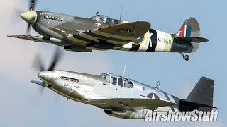 Mustang vs Spitfire Aerobatics  EAA AirVenture Oshkosh 2019 [upl. by Annal399]