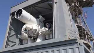 Laser Weapon System LaWS demonstration aboard USS Ponce [upl. by Anchie]