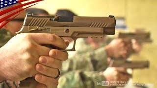 US Militarys New 9mm Handgun M17 amp M18 SIG SAUER P320 [upl. by Hamrnand]