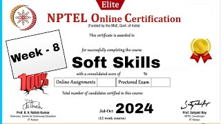 Soft Skills Week  8 Assignment Answers  NPTEL 2024 [upl. by Anoblav]