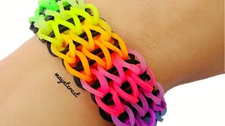 DIY PULSERA de GOMITAS Triple simple con telar Rainbow loom [upl. by Enitnelav]