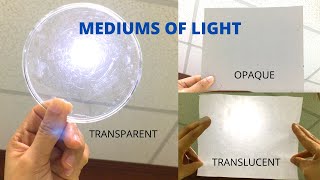 MEDIUMS OF LIGHT  Differences Between Transparent Translucent Opaque  Light Experiment for Kids [upl. by Steinway]