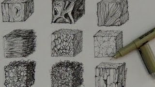 Pen and Ink Drawing Tutorials  How to create realistic textures [upl. by Otrebtuc]