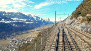 ★ 4K 2x🎥 🇨🇭Brig  Kandersteg  Basel Cab ride during winter 022020 [upl. by Llertnov]