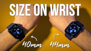 Size Comparison ON WRIST Apple Watch Series 6 40mm vs 44mm [upl. by Marquita]