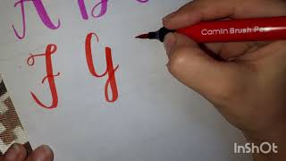 Hand Lettering Tutorial for Beginners  Uppercase Alphabet  Using Camlin Kokuyo Brush Pens Part 3 [upl. by Dyoll50]