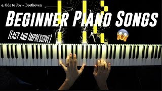 Top 5 BEAUTIFUL Beginner Piano Songs Easy [upl. by Pirri318]