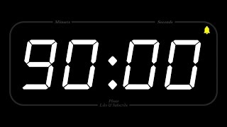 90 MINUTE  TIMER amp ALARM  1080p  COUNTDOWN [upl. by Nonah]