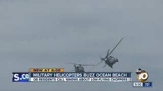 Military helicopters buzz Ocean Beach [upl. by Torry]