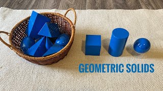 Montessori Geometric Solids  Cube Cylinder  Sphere [upl. by Ruosnam38]